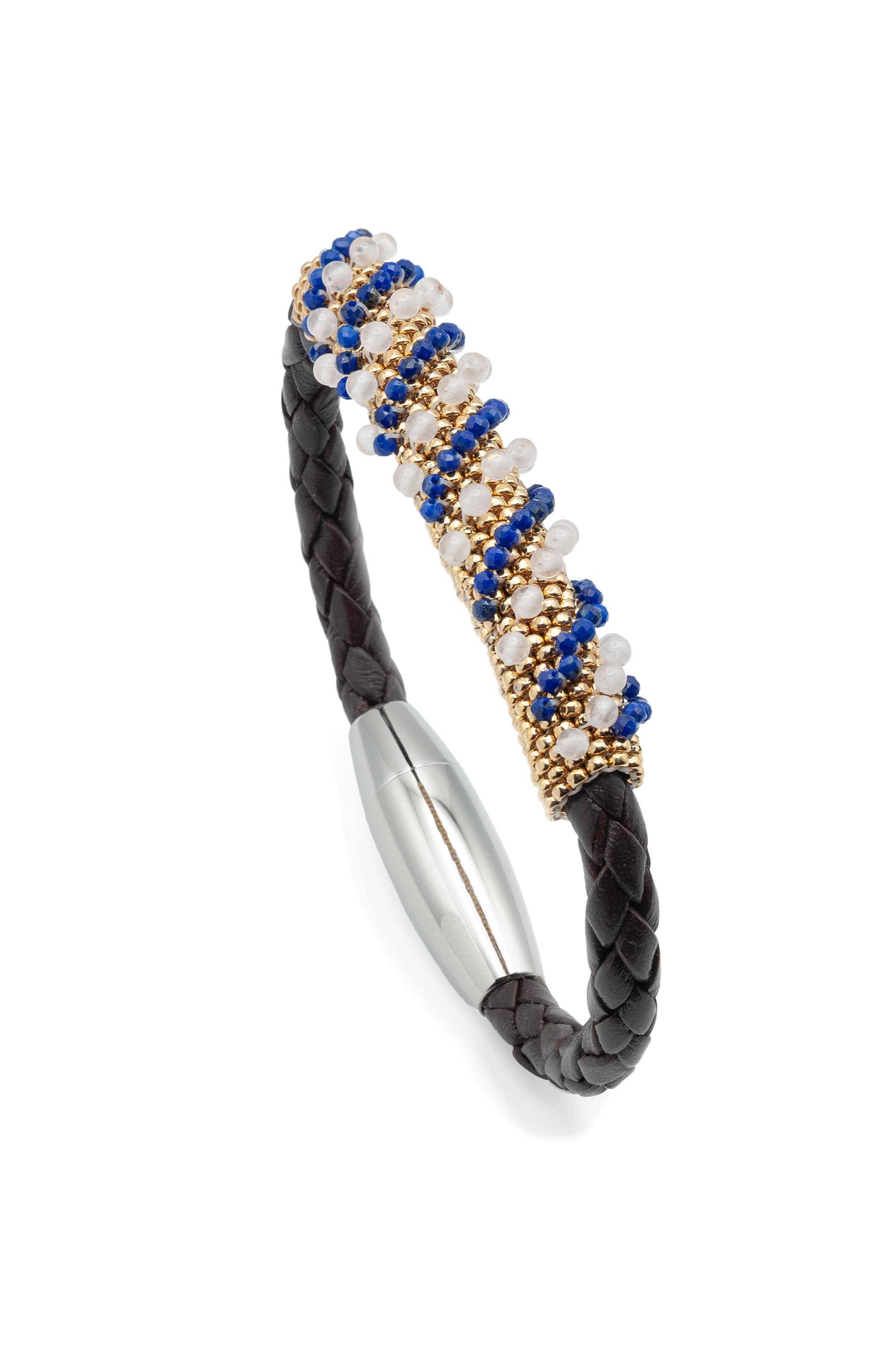 Rose Quartz & Lapiz Lazuli Leather Bracelet